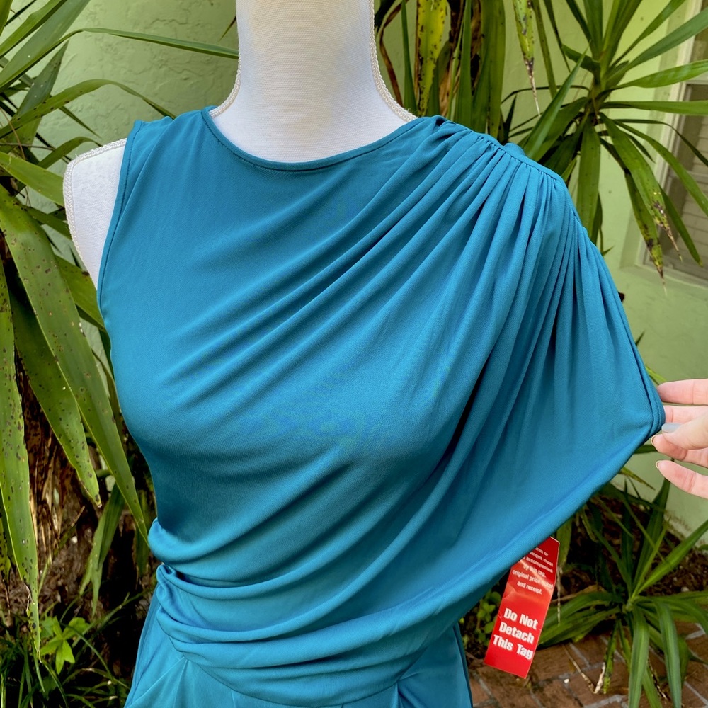 Draped Teal Dress